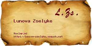 Lunova Zselyke névjegykártya